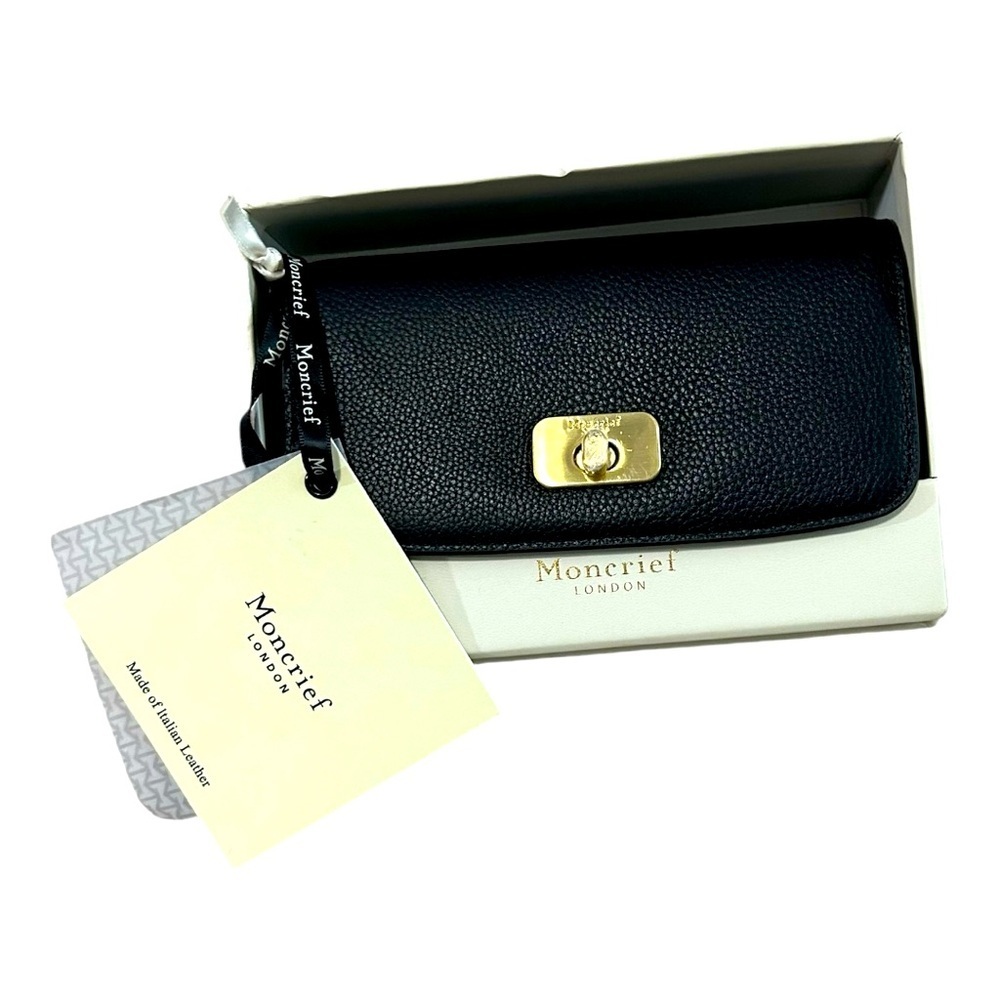 NEW Moncrief London Luxury Larissa Black Wallet with Tags and Gift Box